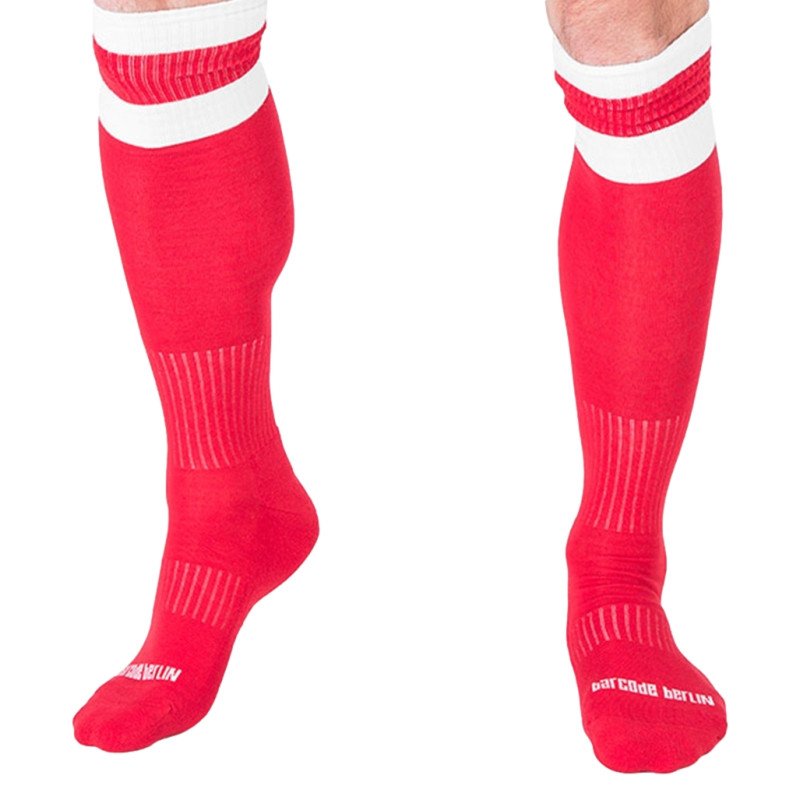 Barcode Berlin Chaussettes Football Socks Rouge-Blanc